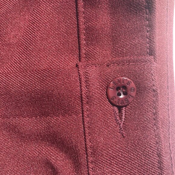 Vtg 70s Levi’s Mod HTF Poly Pants Women’s 2 27” High Waist Wide Leg Brick Red - Picture 9 of 16